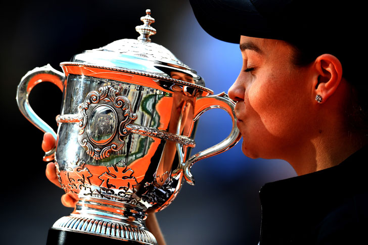 Ashleigh Barty with French Open trophy Ashleigh Barty with French Open trophy