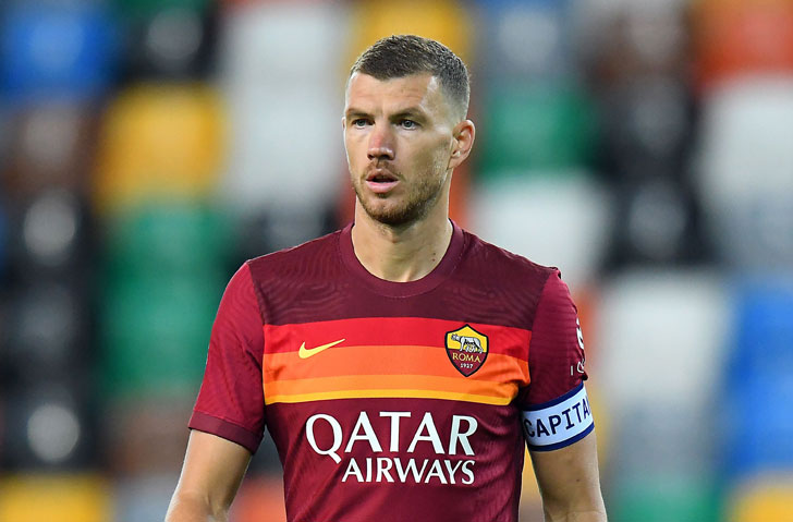Roma captain Edin Dzeko Roma captain Edin Dzeko