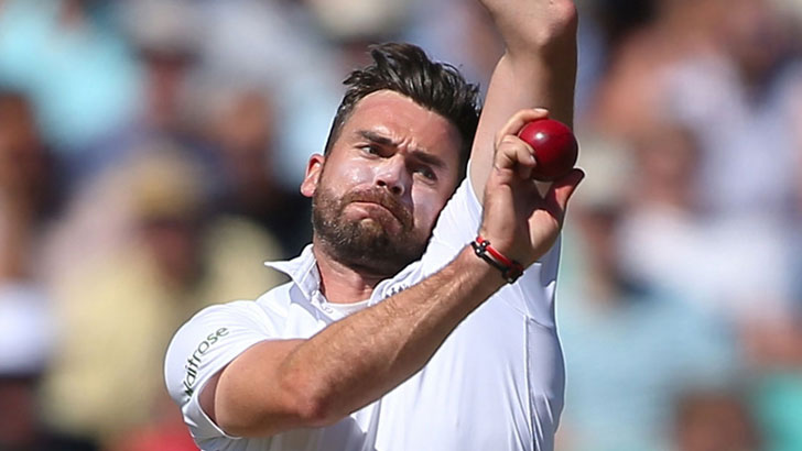 James Anderson in action for England. James Anderson in action for England.