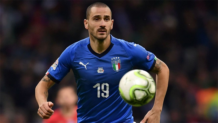 Leonardo Bonucci in action for Italy. Leonardo Bonucci in action for Italy.